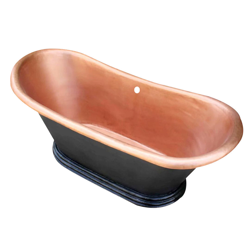 Akicon Handmade Copper Ceramic Bathtub Freestanding Artisan Tub