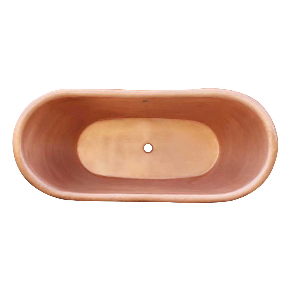 Akicon Handmade Copper Ceramic Bathtub Freestanding Artisan Tub