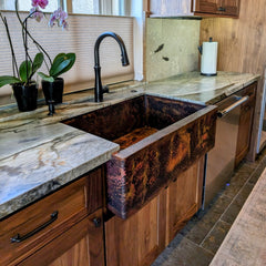Akicon Single Bowl Handcrafted Custom Copper Farmhouse Kitchen Sink