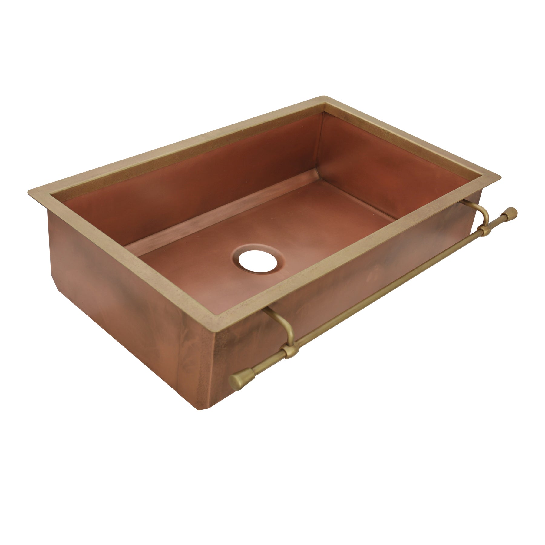 Akicon Handmade Custom Copper Kitchen Sink with Pot Rail