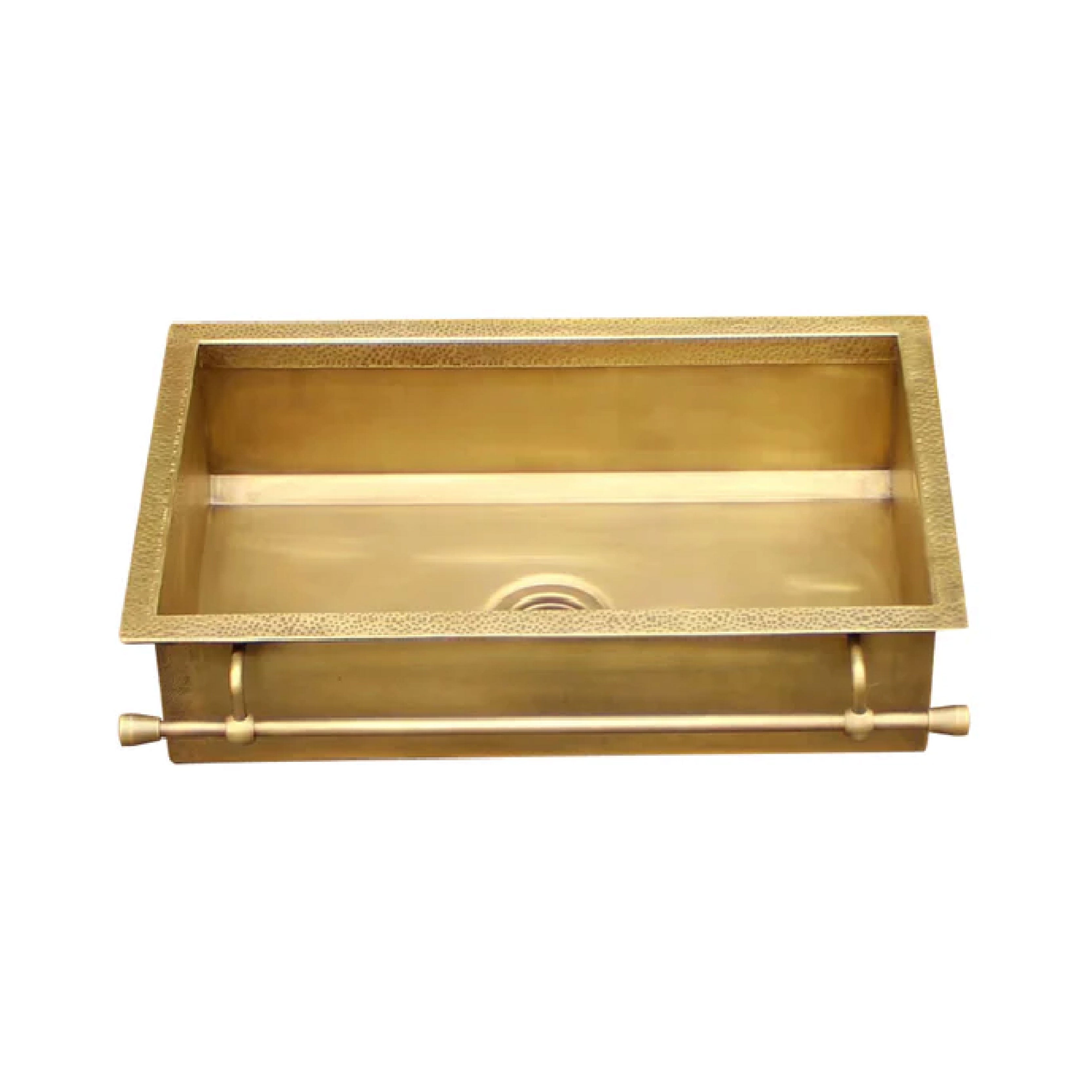 Akicon Handmade Custom Copper Kitchen Sink with Pot Rail