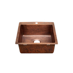 Akicon Custom Handcrafted Single Bowl Copper Top Mount Kitchen Sink