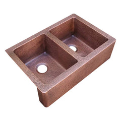 Akicon Double Bowl Custom Farmhouse Apron Copper Kichen Sink