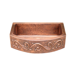 Akicon Custom Single Bowl Handmade Farmhouse Solid Copper Kitchen Sink