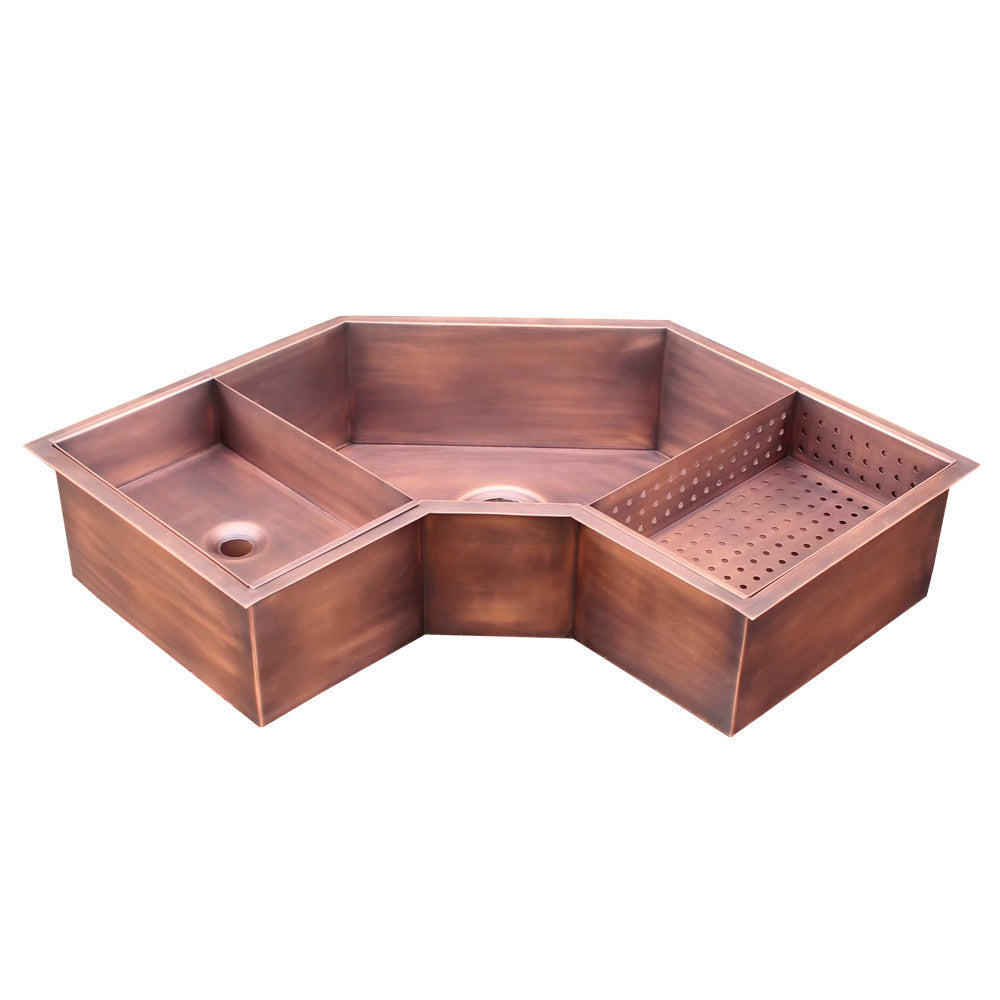 Akicon Custom Hammered Copper Undermount Kitchen Sink