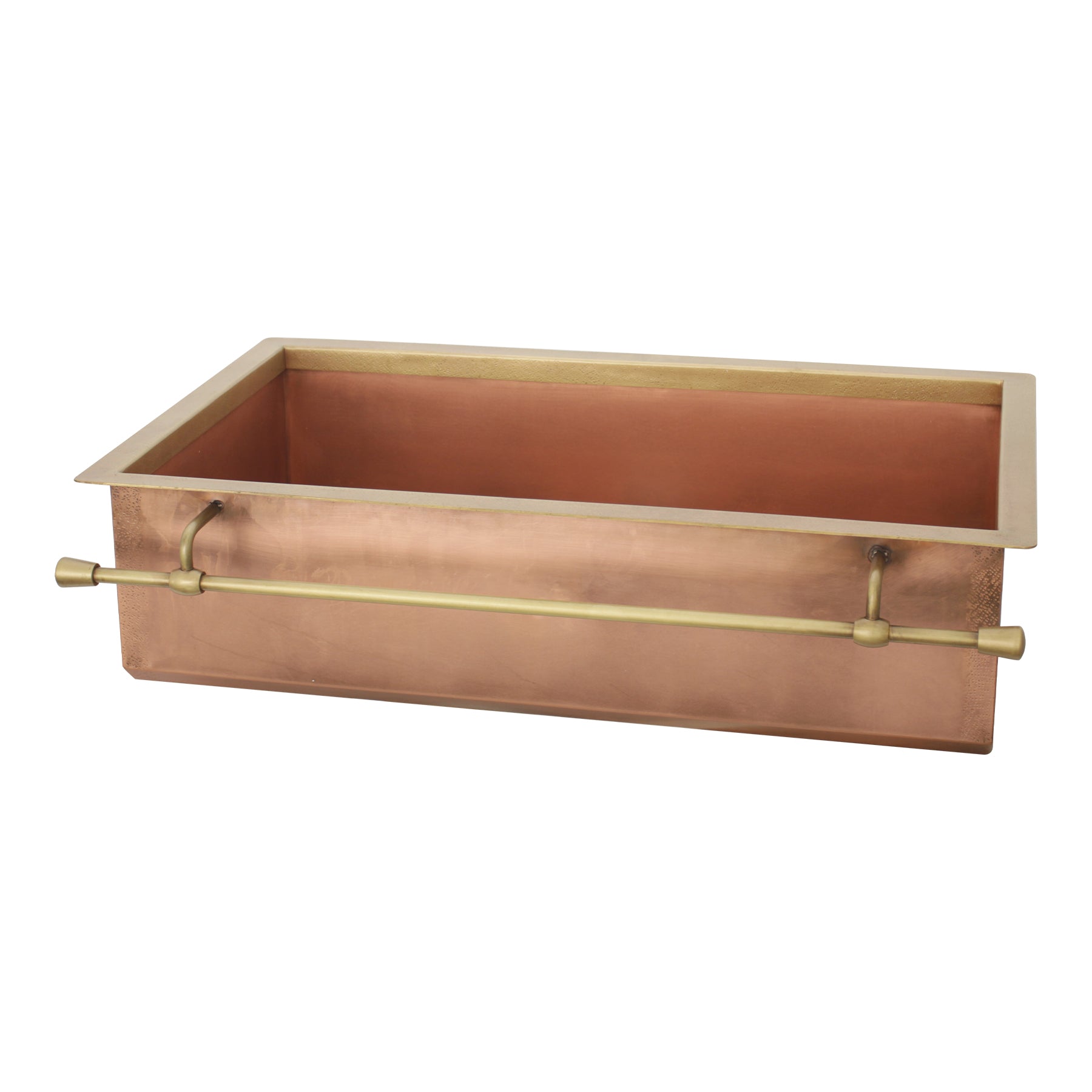 Akicon Handmade Custom Copper Kitchen Sink with Pot Rail