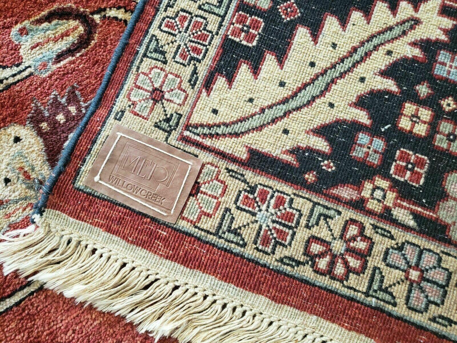 10' X 14' Vintage Hand Made Turkish Wool Rug Carpet Red Black Hand Knotted Nice