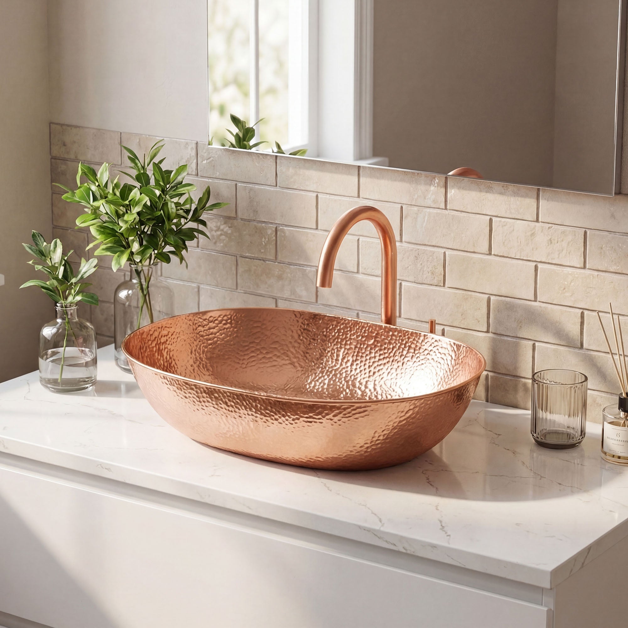 Akicon Handmade Copper Vessel Sink Artisan Bathroom Sink