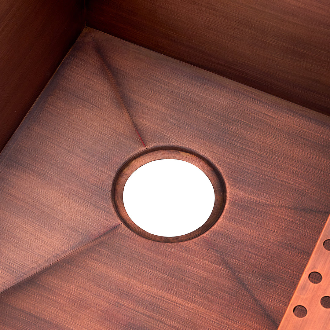 Akicon Custom Handmade Copper Undermount Workstation Kitchen Sink