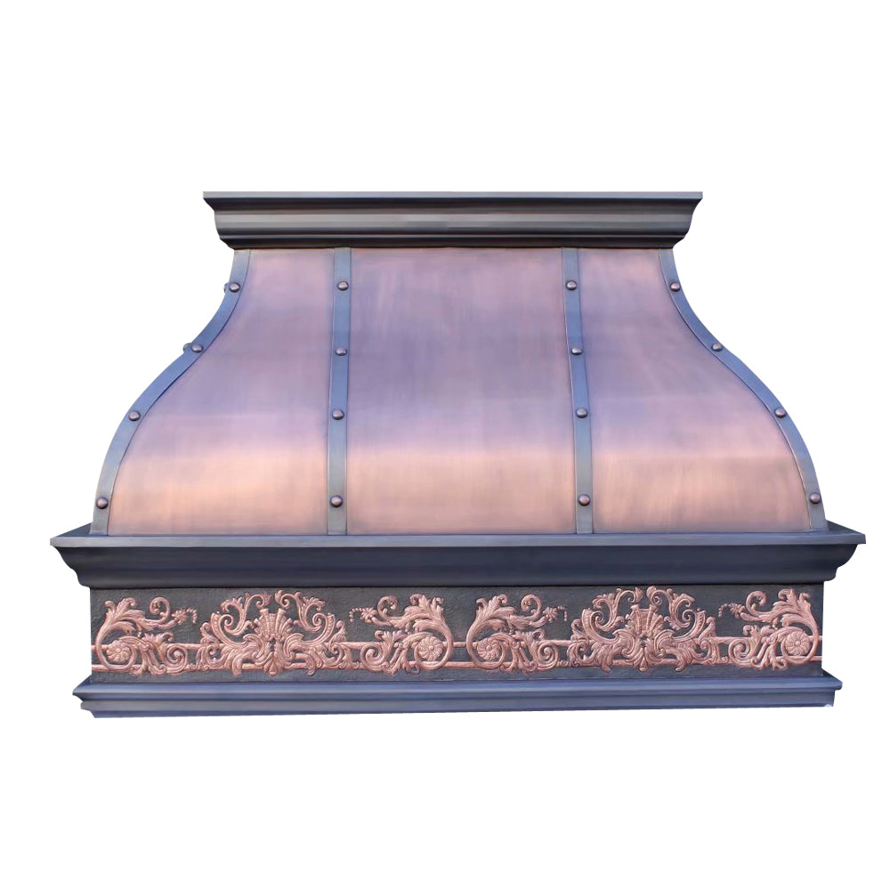 Akicon Custom Custom Copper Vent Hood with Artisan Handcrafted Detail
