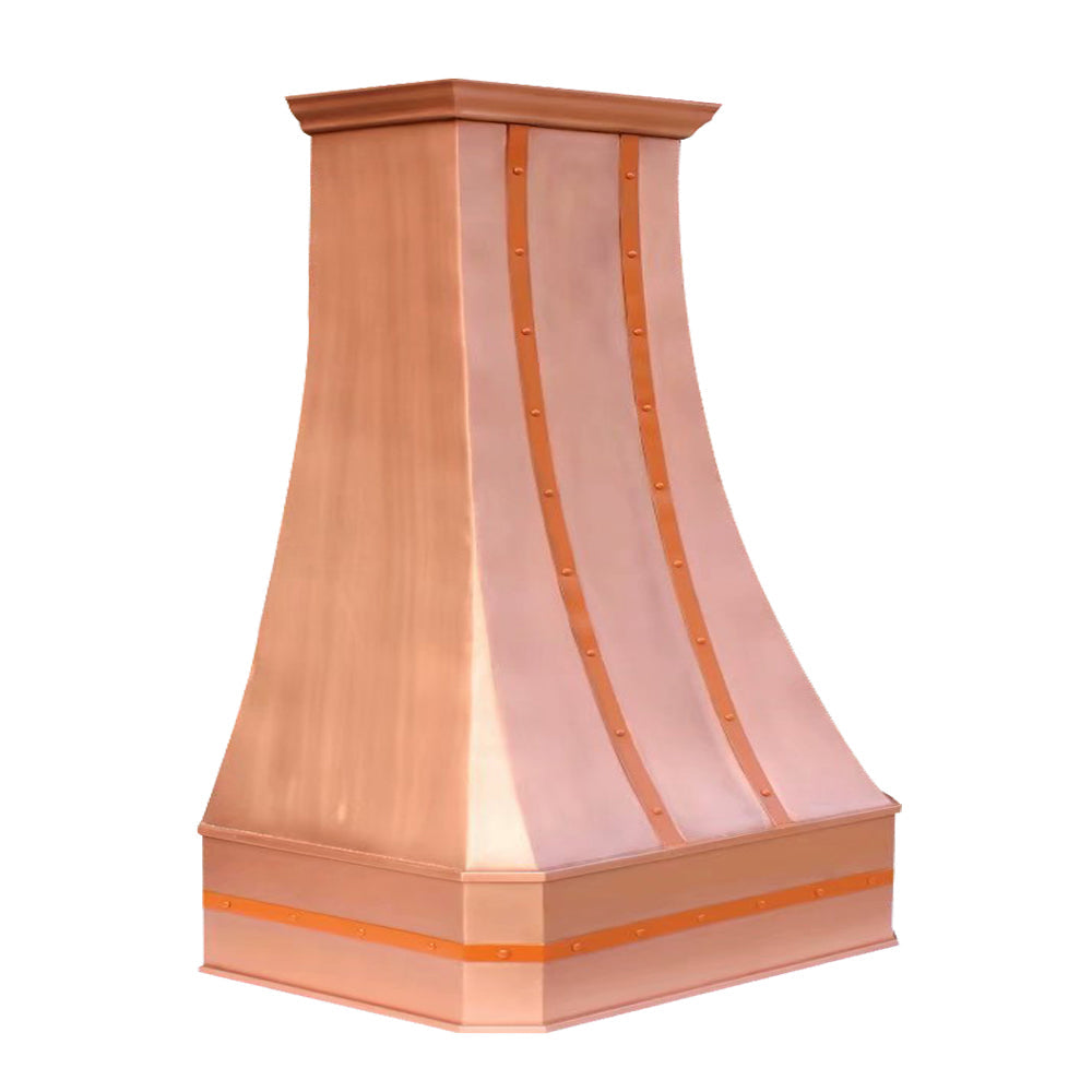 Akicon Custom Copper Range Hood Handmade with Custom Size and Finish