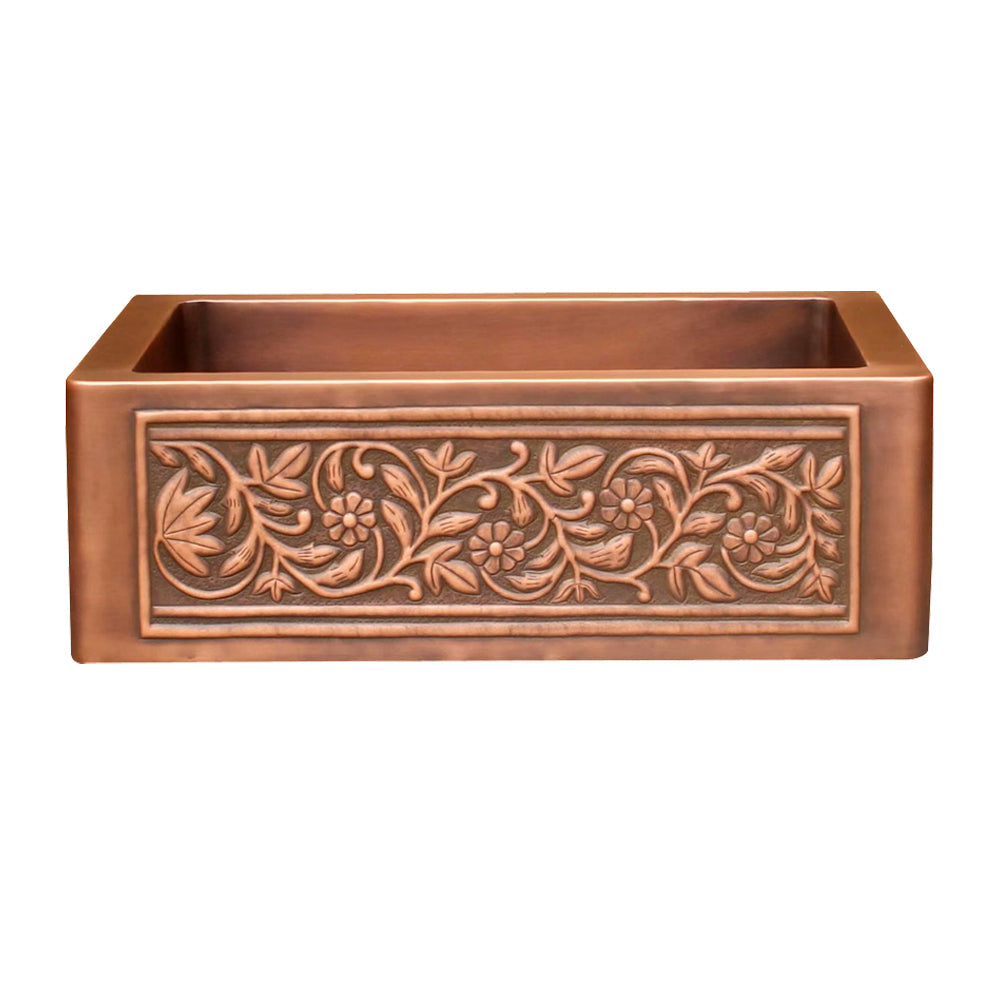 Akicon Custom Single Bowl Farmhouse Kitchen Copper Sink