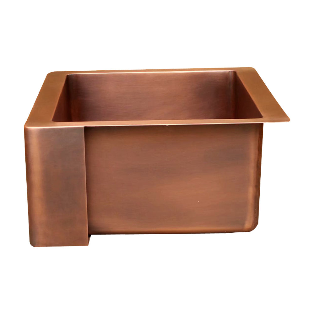 Akicon Custom Single Bowl Farmhouse Kitchen Copper Sink