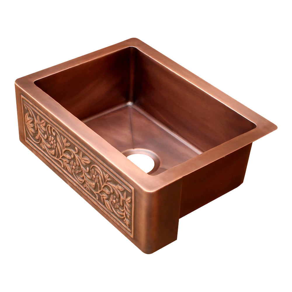 Akicon Custom Single Bowl Farmhouse Kitchen Copper Sink