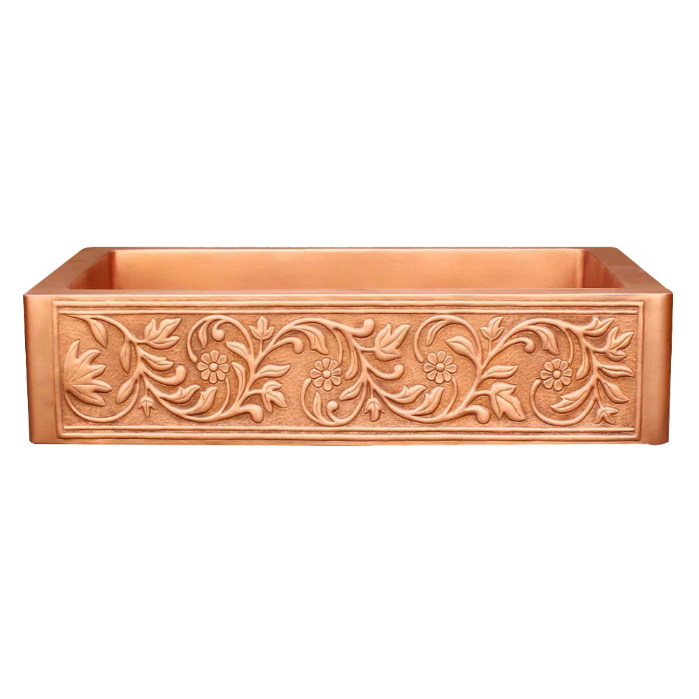 Akicon Custom Single Bowl Farmhouse Kitchen Copper Sink