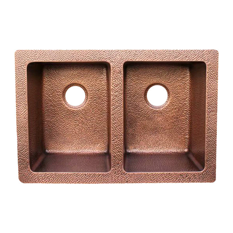 Akicon Double Bowl Custom Farmhouse Apron Copper Kichen Sink