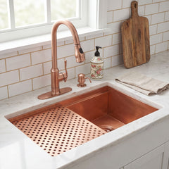 Akicon Custom Handmade Copper Undermount Workstation Kitchen Sink