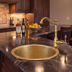 Akicon Custom Handmade Copper Bar Sink Rustic Kitchen Prep Sink