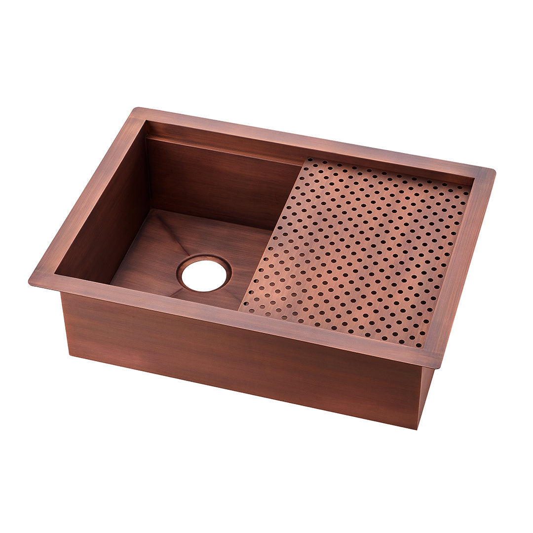 Akicon Custom Handmade Copper Undermount Workstation Kitchen Sink