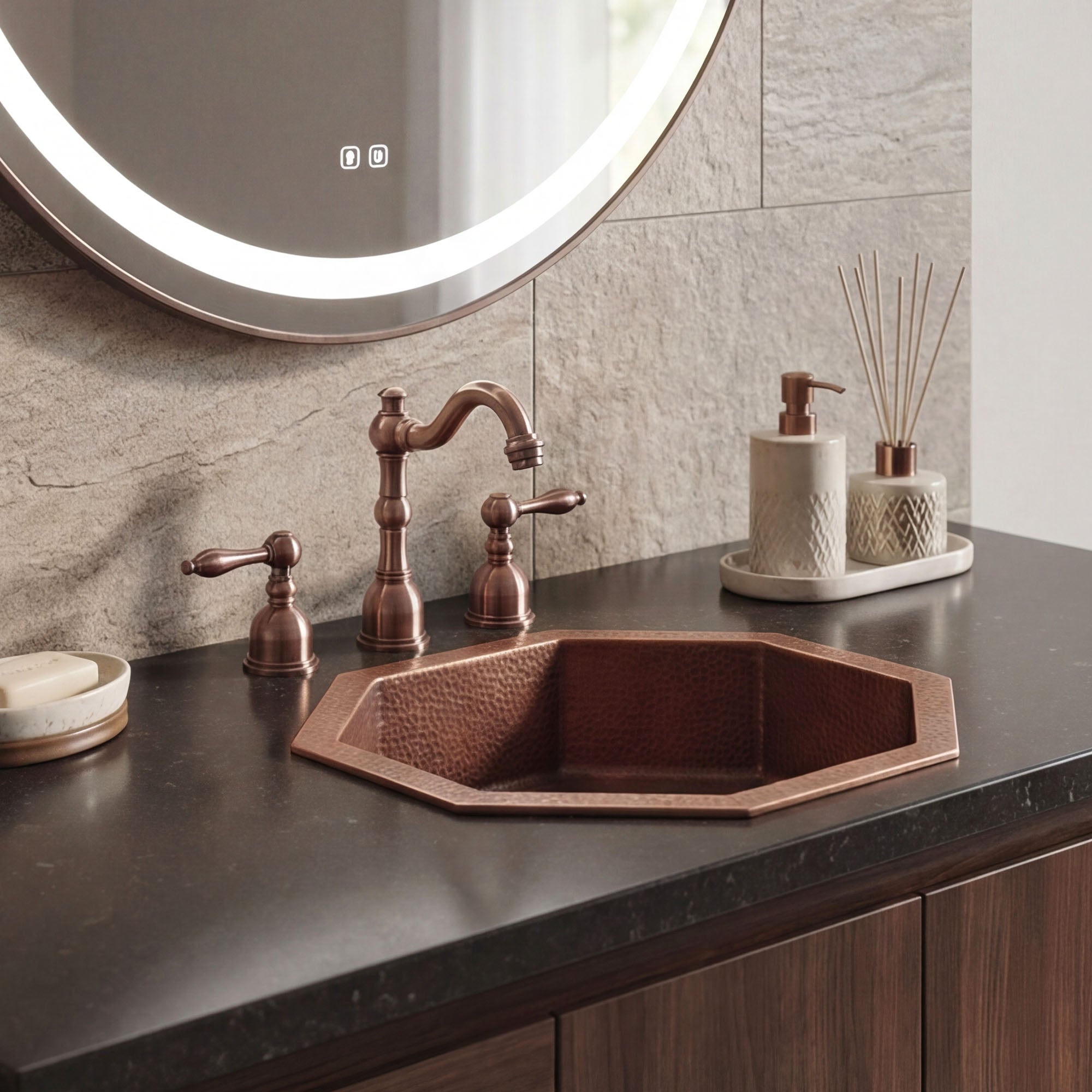 Akicon Handmade Copper Bathroom Sink Custom Copper Sink