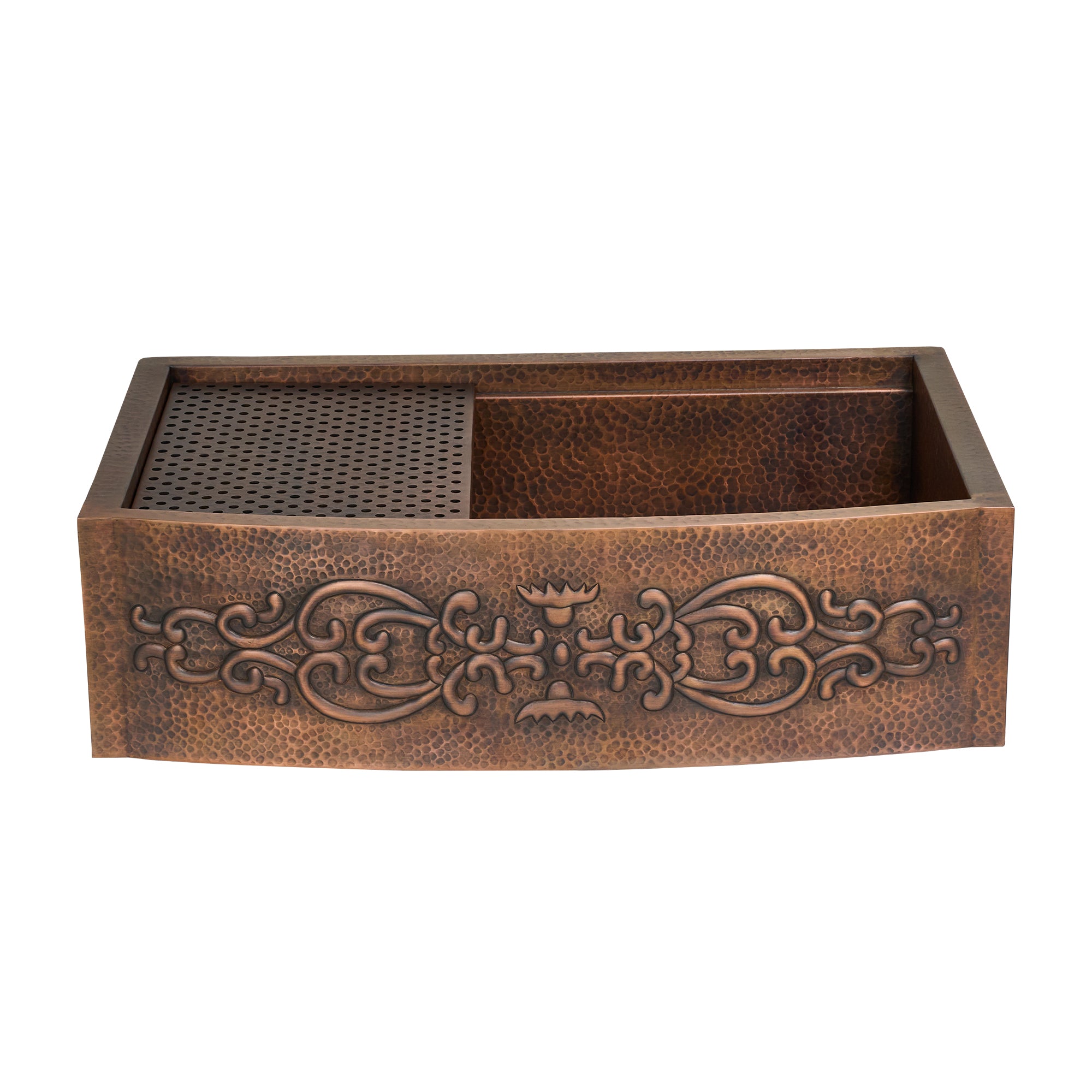 Akicon Custom Single Bowl Handmade Farmhouse Solid Copper Kitchen Sink