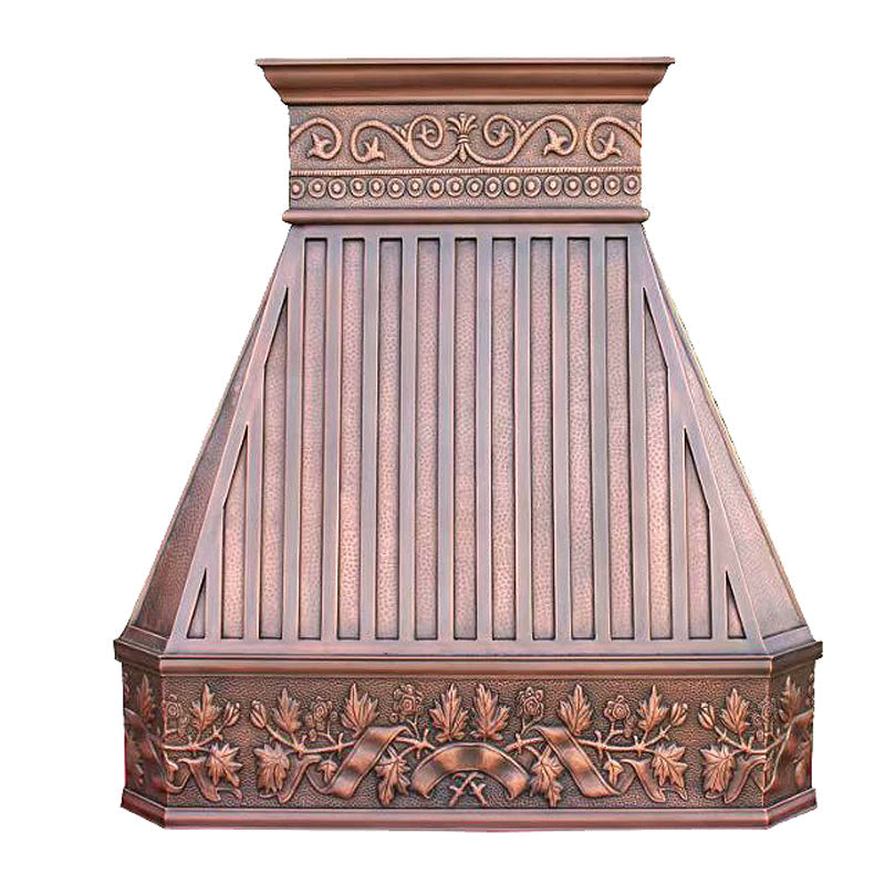 Akicon Custom Handmade Copper Range Hood for Island and Wall Mount Kitchens
