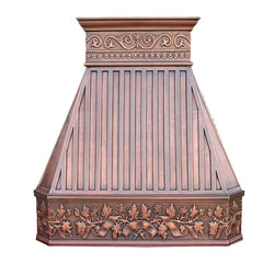 Akicon Custom Handmade Copper Range Hood for Island and Wall Mount Kitchens