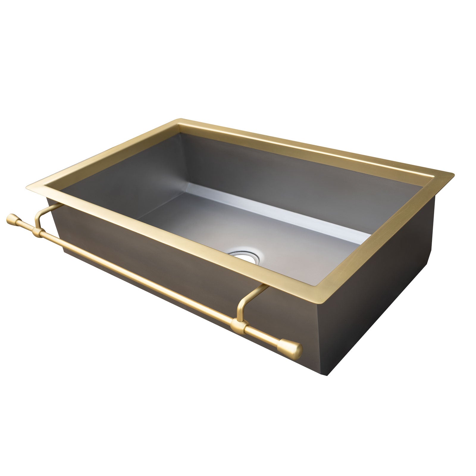 Akicon Handmade Custom Copper Kitchen Sink with Pot Rail
