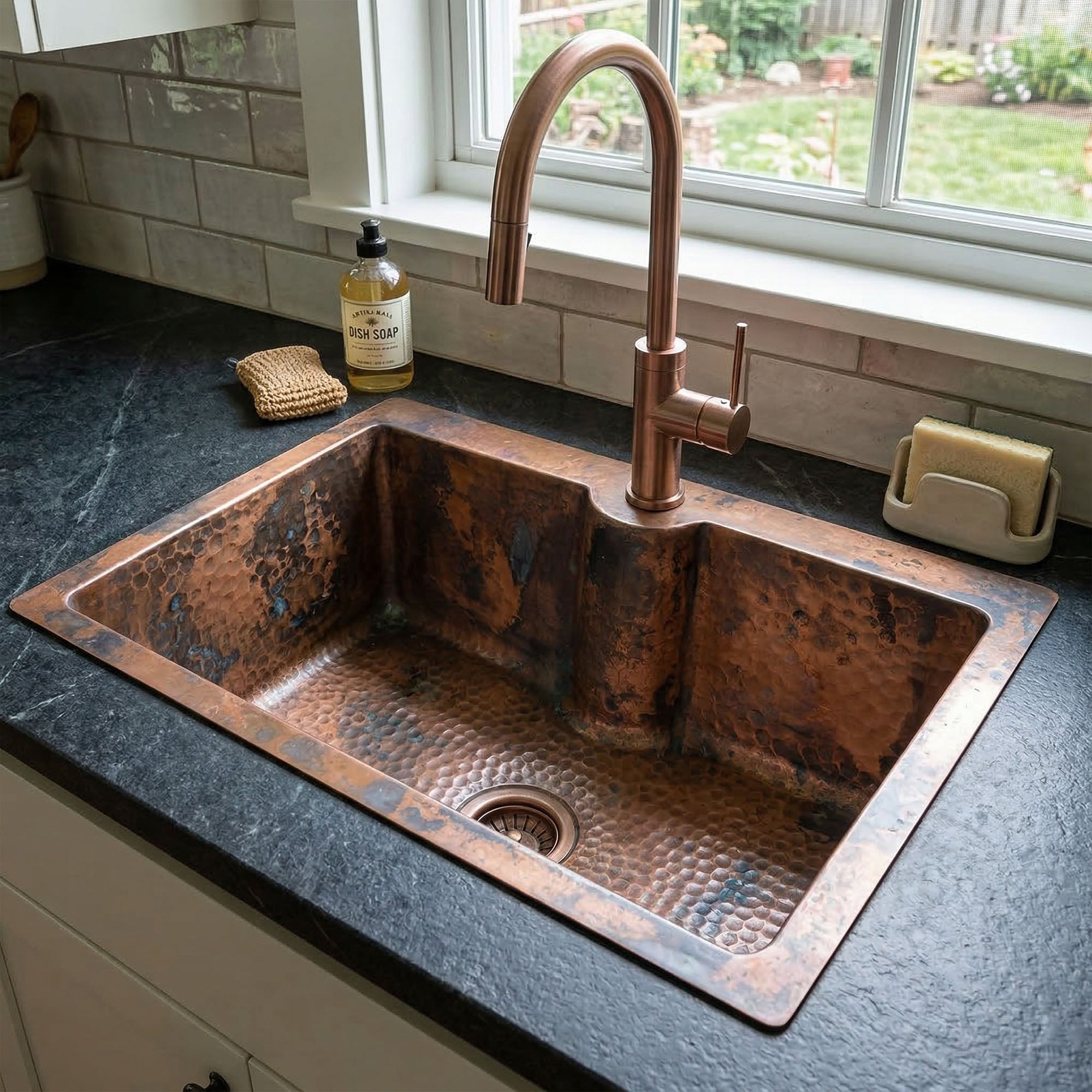 Akicon Custom Handcrafted Copper Undermount Kitchen Sink