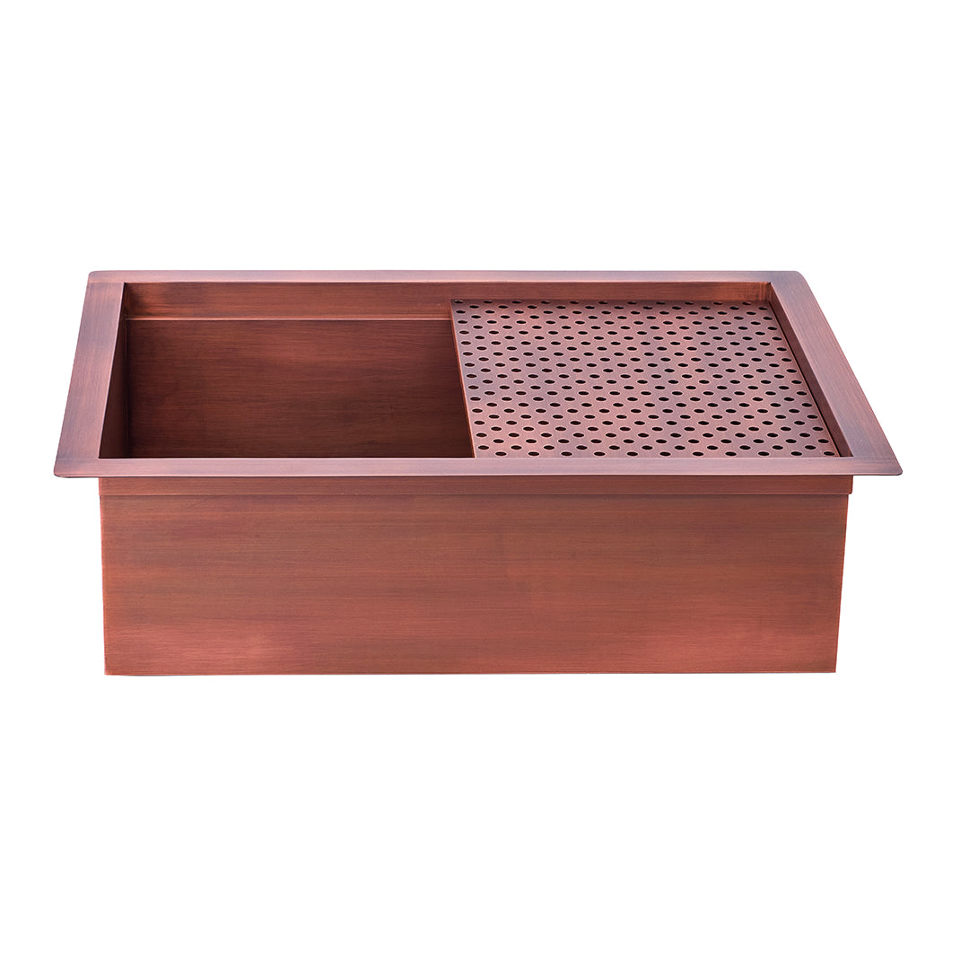 Akicon Custom Handmade Copper Undermount Workstation Kitchen Sink
