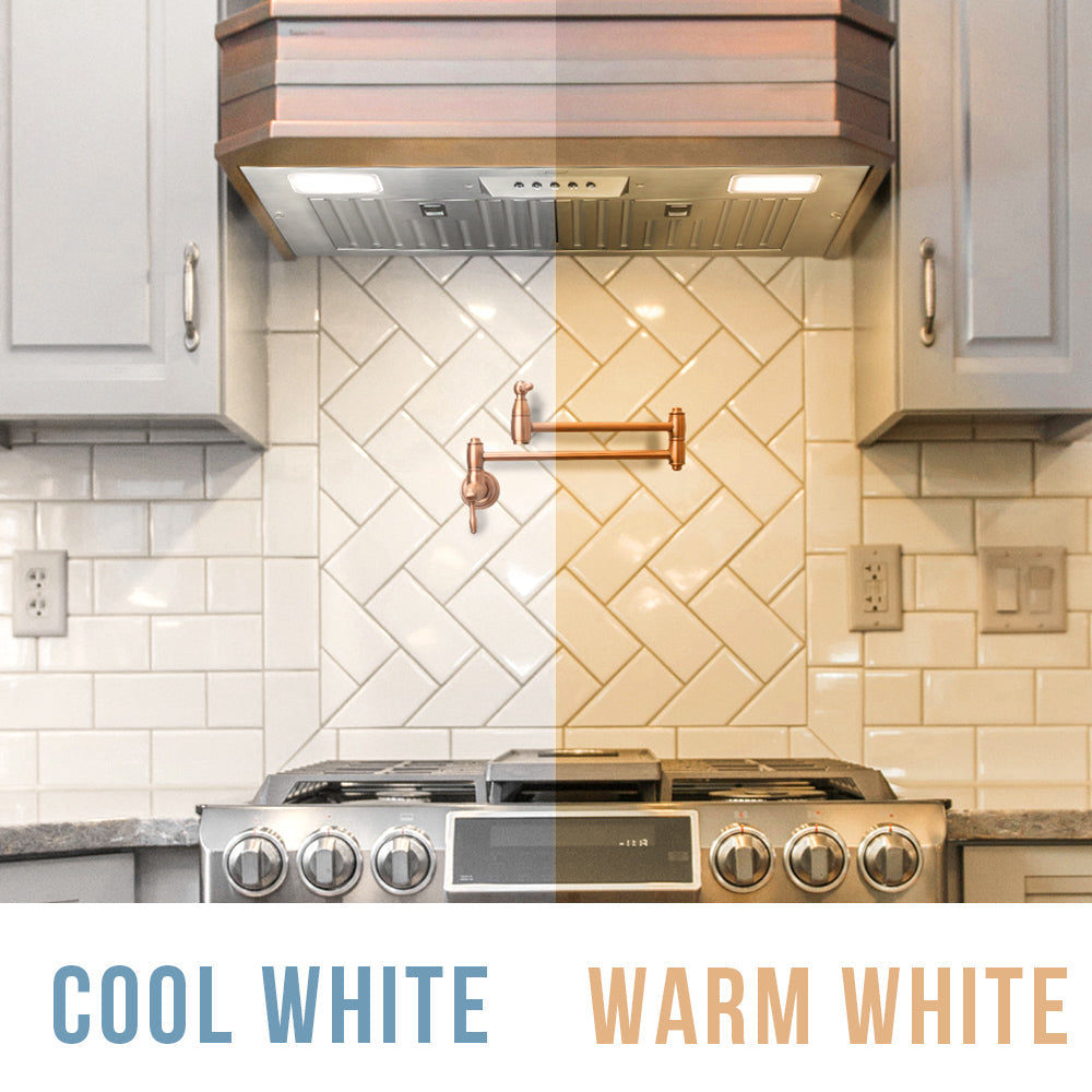 30" Range Hood Insert, 600 CFM Built-in Stainless Steel Kitchen Hood with LED Lights