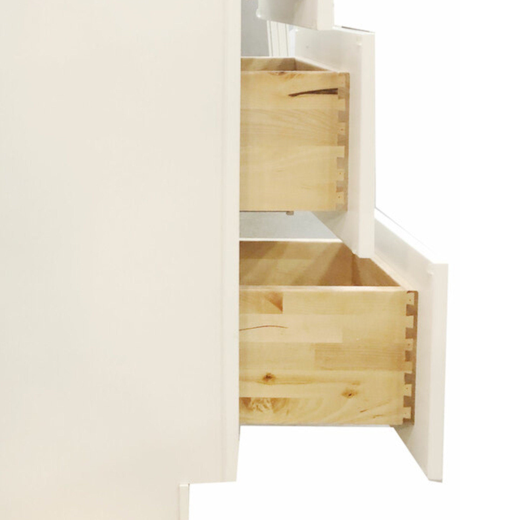 30" White Shaker Single Sink Bathroom Vanity with Drawers on the Left