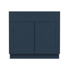 30 Inch Navy Blue Shaker Single Sink Bathroom Vanity