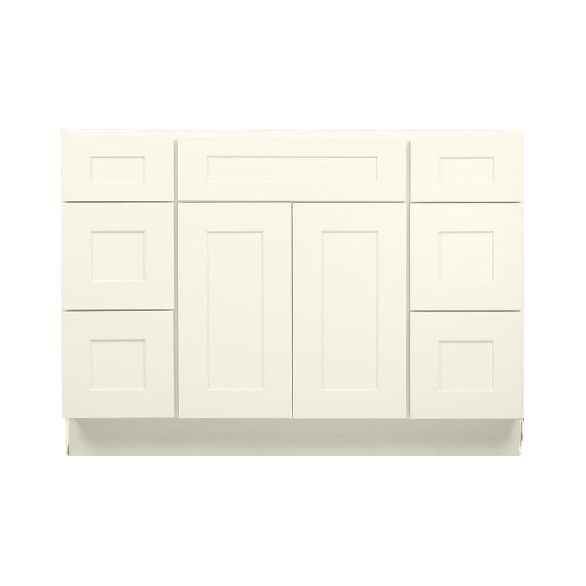 60" Antique White Shaker Single Sink Bathroom Vanity with Drawers