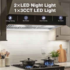 42" Range Hood Insert, 1200 CFM Stainless Steel Ducted Vent Hood Insert with Dimmable LED Lights