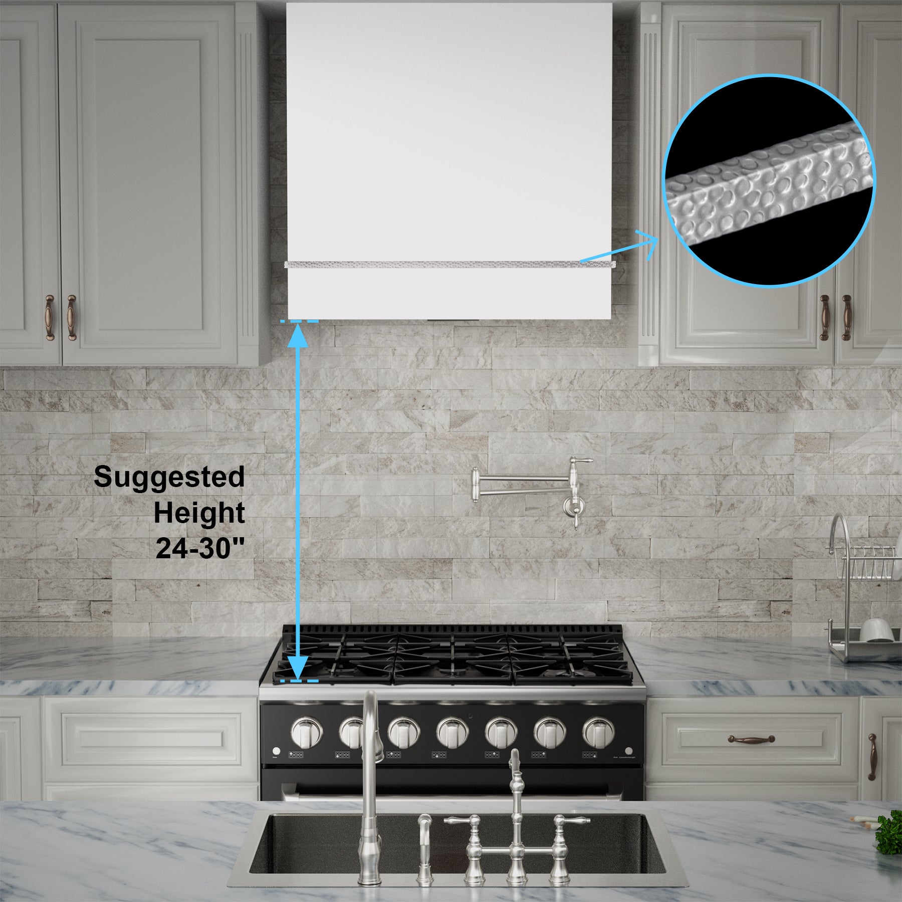 Akicon 30" Stainless Steel Wall Mount Range Hood with 600 CFM Vent Hood