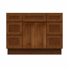 48 Inch Rustic Shaker Recessed Single Sink Bathroom Vanity with Drawers