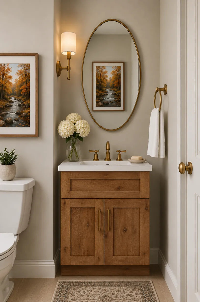 24 Inch Rustic Shaker Single Sink Bathroom Vanity
