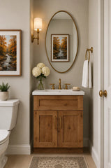 24 Inch Rustic Shaker Single Sink Bathroom Vanity