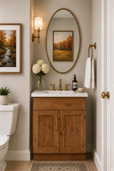 24 Inch Rustic Shaker Slab Single Sink Bathroom Vanity