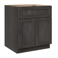 24 Inch Gray Stained Shaker Single Sink Bathroom Vanity