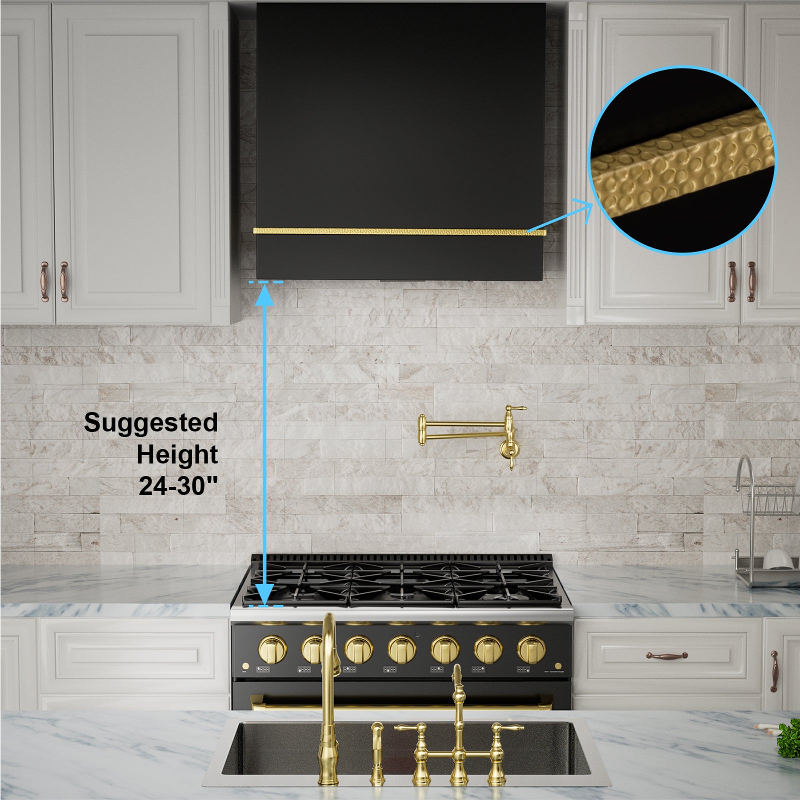 Akicon 30" Stainless Steel Wall Mount Range Hood with 600 CFM Vent Hood