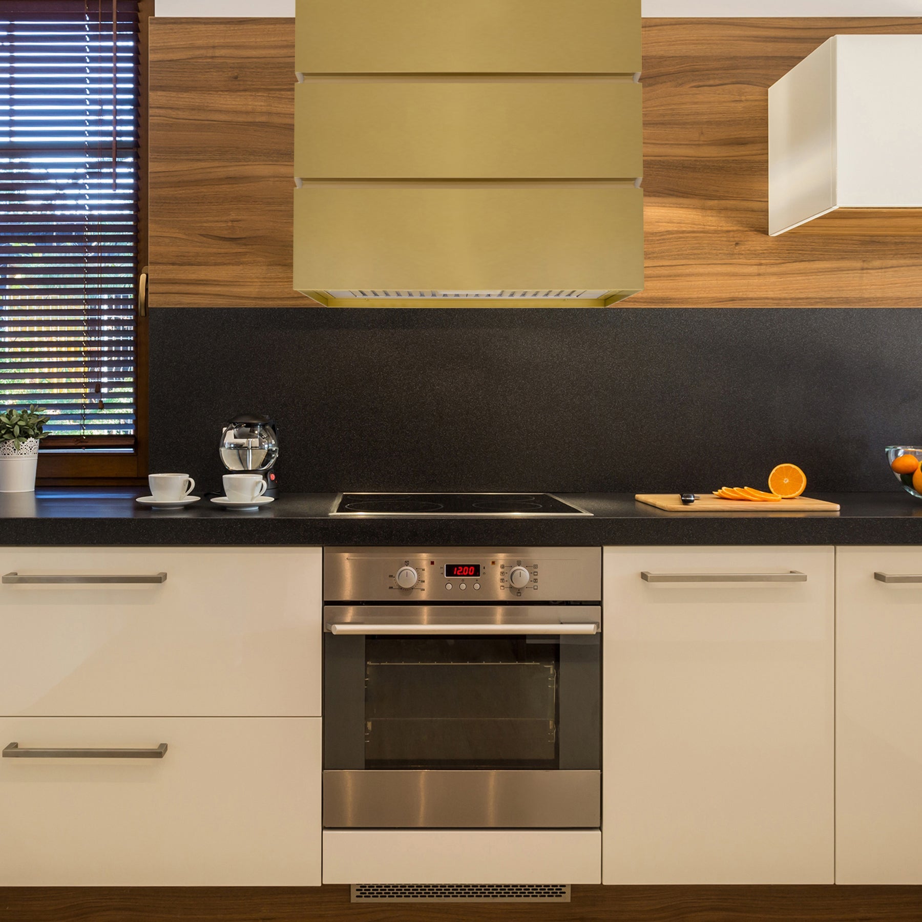 Akicon 30" Stainless Steel Wall Mount Range Hood, 3 Stacks Kitchen Hood with 600 CFM Vent Motor