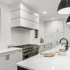 Akicon 30" Stainless Steel Wall Mount Range Hood, 3 Stacks Kitchen Hood with 600 CFM Vent Motor