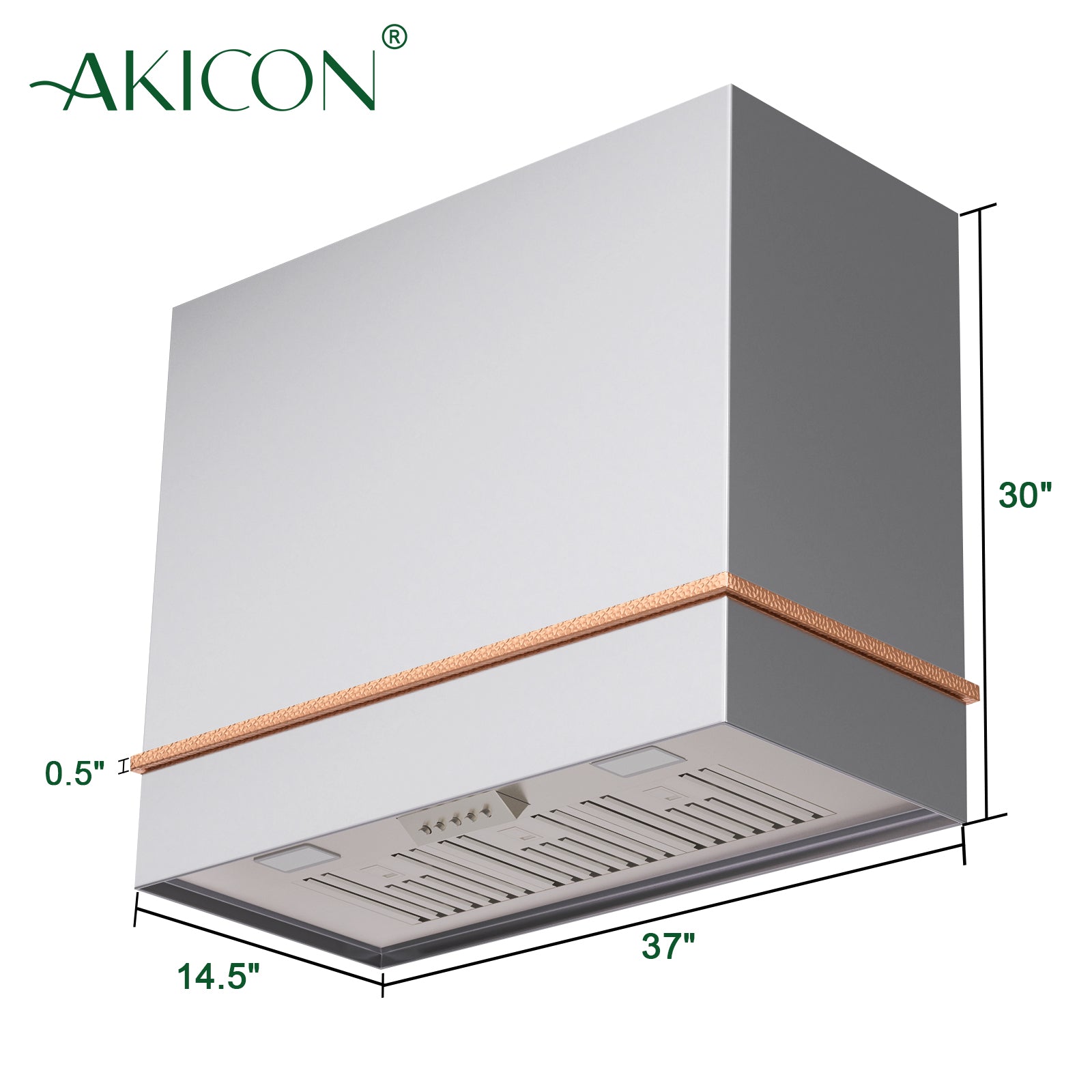 Akicon 36" Stainless Steel Wall Mount Range Hood with 600 CFM Vent Hood