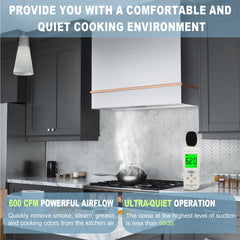 Akicon 36" Stainless Steel Wall Mount Range Hood with 600 CFM Vent Hood
