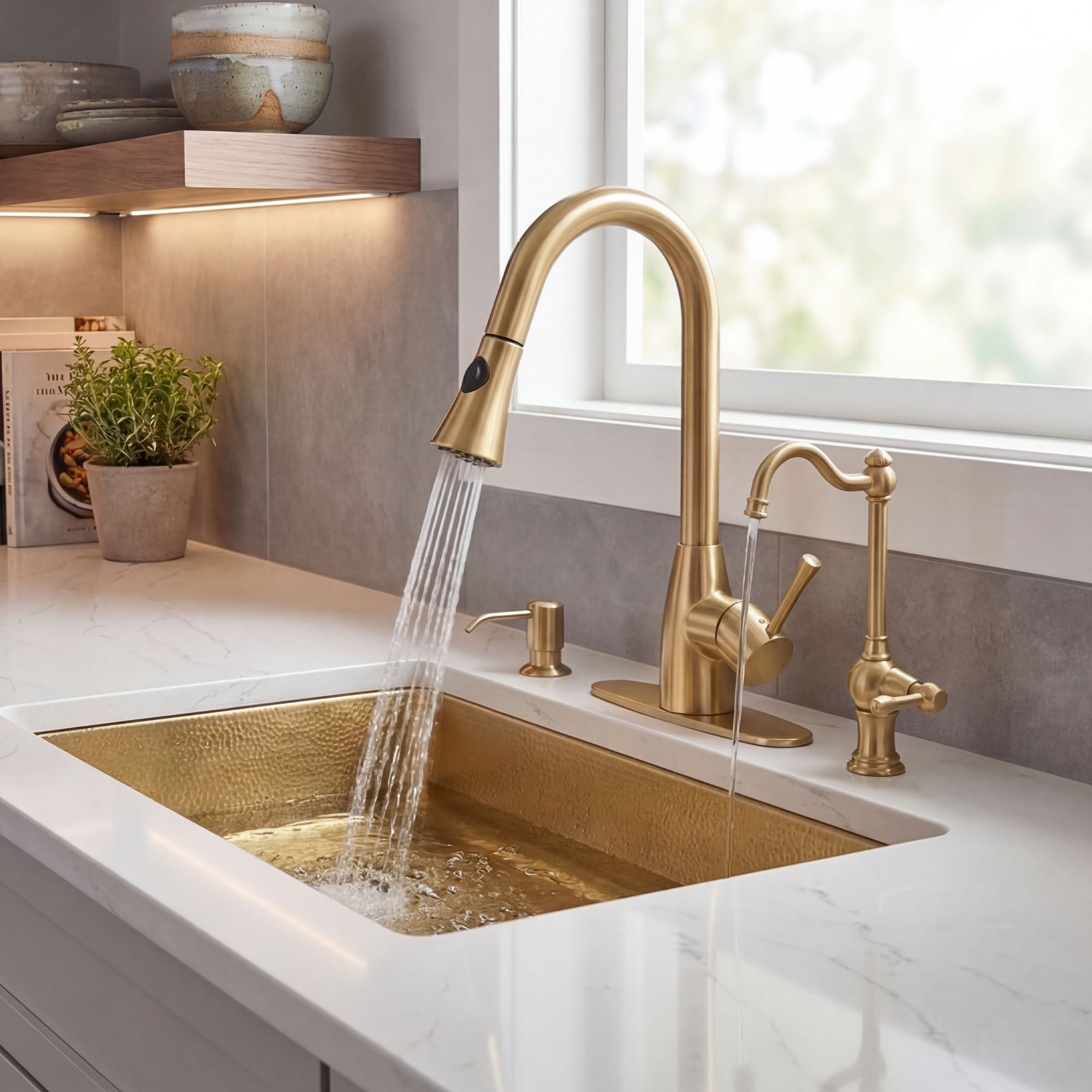 Akicon Custom Handmade Solid Copper Undermount Kitchen Sink