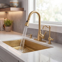 Akicon Custom Handmade Solid Copper Undermount Kitchen Sink