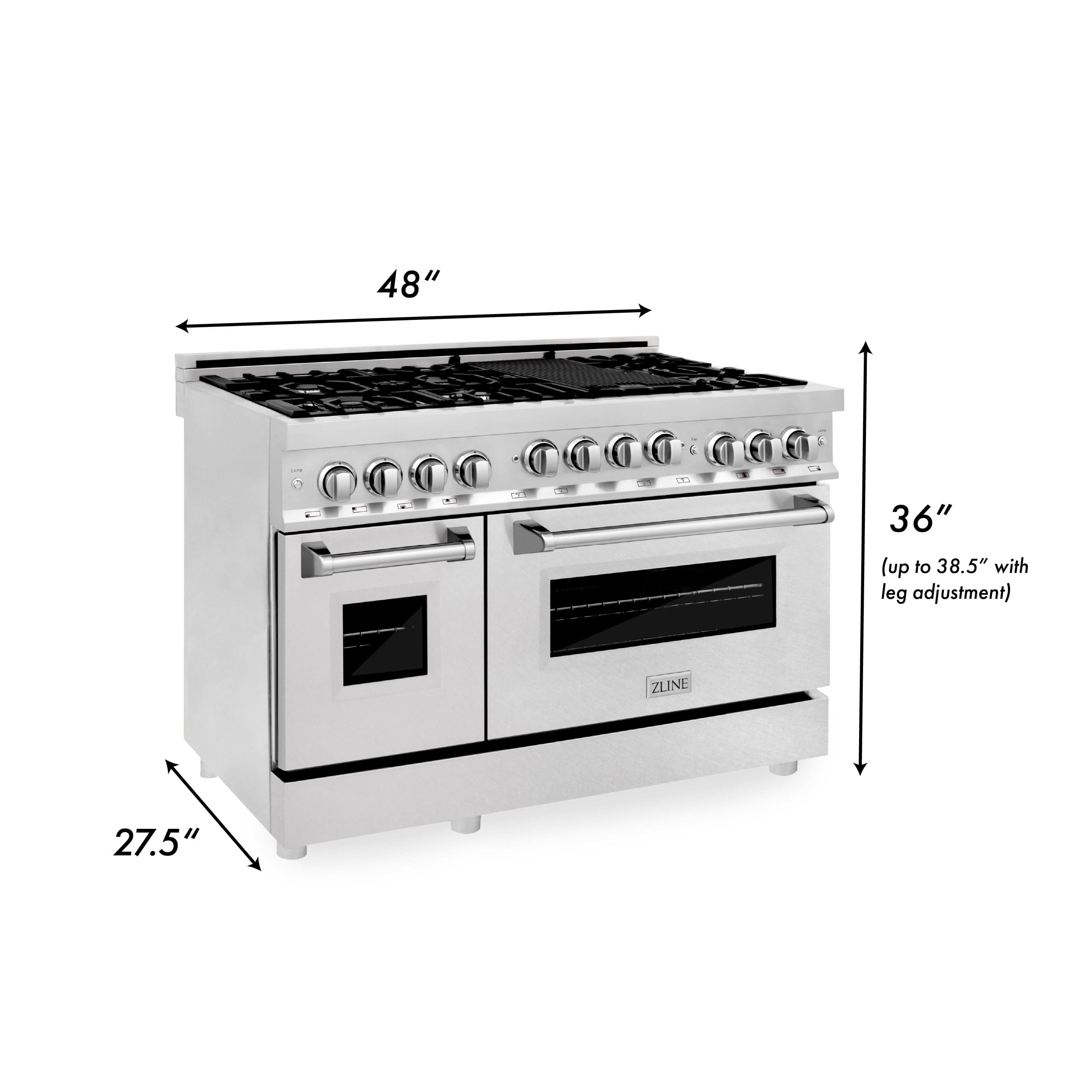 48" Gas on Gas Range in Stainless, Dura Snow Doors, RG-SN-48